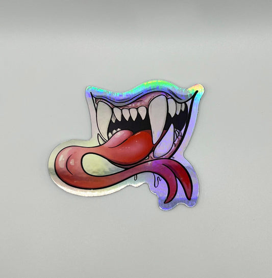 Holographic Monster Mouth Sticker