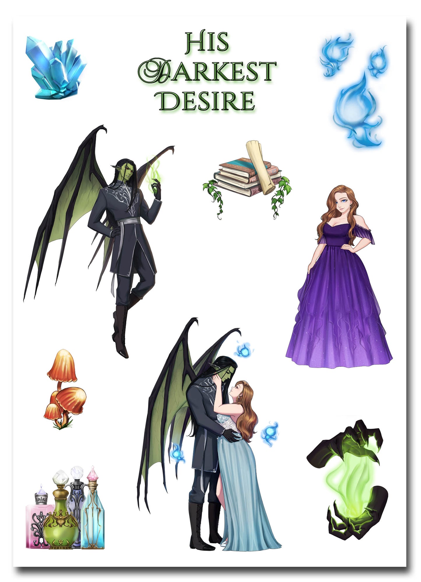 His Darkest Desire Sticker Sheet